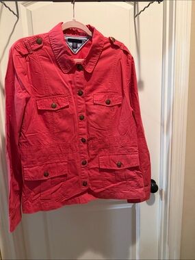 Tommy Hilfiger Coral Utility Jacket with Button-Front Pockets